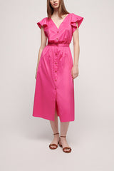 PEPE V-NECK RUFFLED SHIRT DRESS