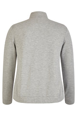 HEATHER GREY CASUAL ZIPPED JACKET