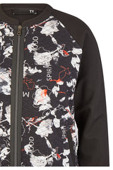 SPIRIT ZIPPED FLORAL PRINT JACKET