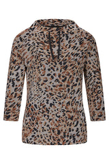 GREY ANIMAL PRINT T-SHIRT