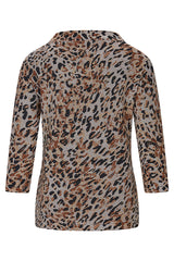 GREY ANIMAL PRINT T-SHIRT