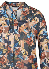 FLORAL GRAPHIC PRINT V-NECK BLOUSE