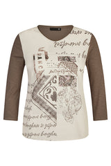 BROWN SLOGAN T-SHIRT