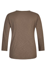 BROWN SLOGAN T-SHIRT