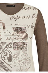 BROWN SLOGAN T-SHIRT