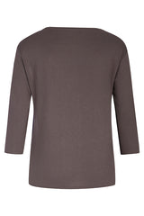 BROWN PURPLE LETTER PRINT T-SHIRT