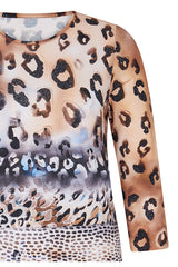 BLUE ANIMAL PRINT T-SHIRT