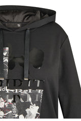 SPIRIT FLORAL PRINT HOODED SWEAT-SHIRT