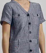 ROLINO STRAIGHT CHAMBRAY DRESS
