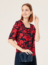OCTAVIE SQUARE COLLAR TOP WITH FLORAL PRINT