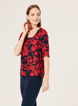 OCTAVIE SQUARE COLLAR TOP WITH FLORAL PRINT