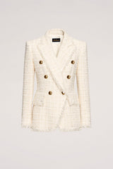 VISALBA CREAM WOVEN JACKET
