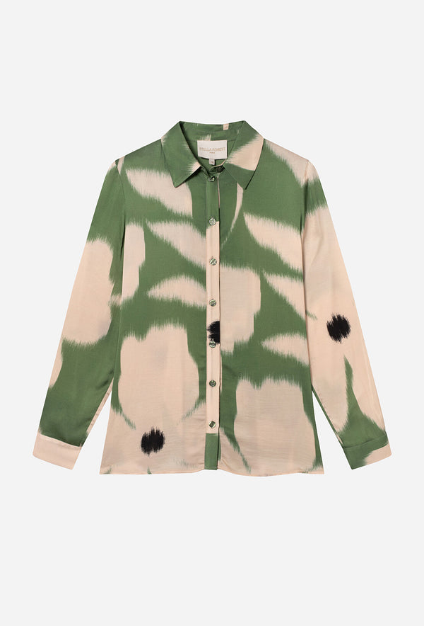 FLORE GREEN GRAPHIC FLORAL PRINT SHIRT