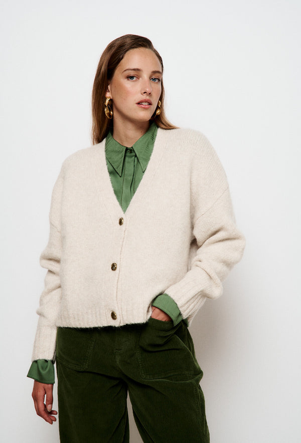 MONIQUE V- NECK LOOSE CARDIGAN