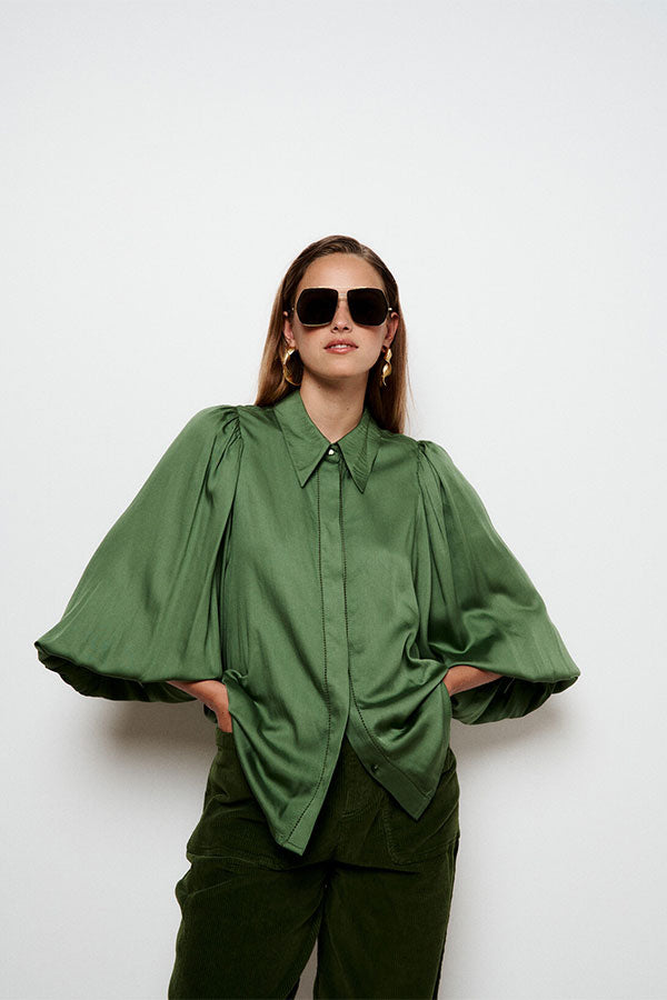 PHILY GREEN CUT-OUT STRAIGHT SHIRT