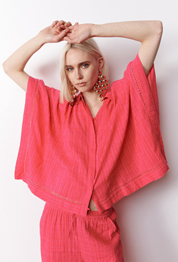 OPHELIA PINK LOOSE SQUARE SHIRT