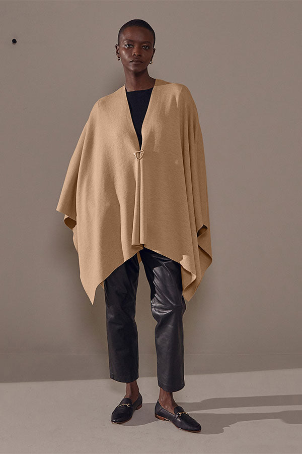 MOCHA KNITTED CAPE