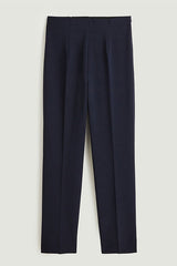 NAVY BLUE ELASTICATED CIGARETTE TROUSERS