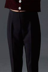 BLACK ELASTICATED CIGARETTE TROUSERS