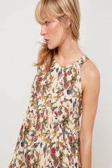 LONG SLEEVELESS FLORAL DRESS