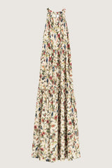 LONG SLEEVELESS FLORAL DRESS