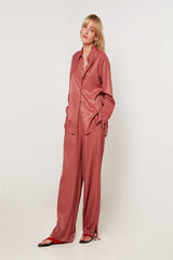 BRICK RED LOOSE TUNIC SHIRT