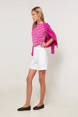 WHITE LINEN SHORTS