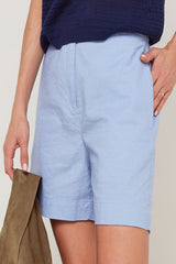 SKY BLUE LINEN SHORTS