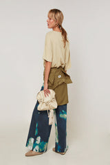 BEIGE OVERSIZED CROPPED T-SHIRT