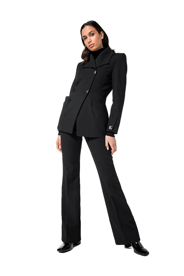 ASYMMETRICAL FITTED STRETCH BLAZER