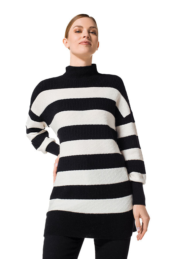 STRIPED TUNIC PULLOVER