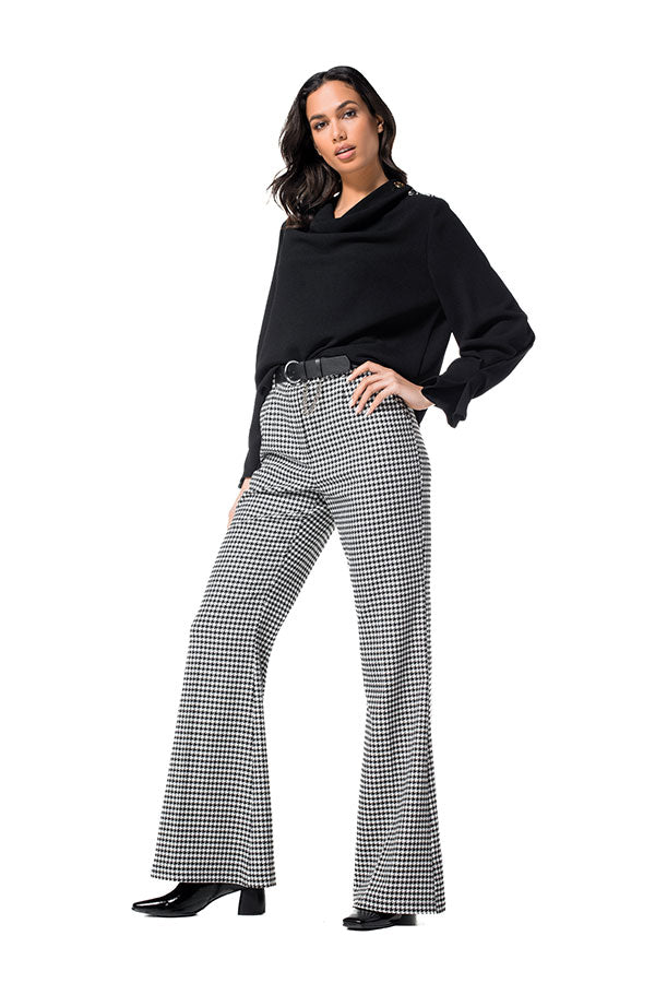 HOUNDSTOOTH BOOTCUT TROUSERS