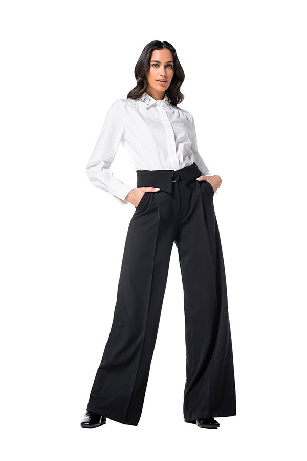 HIGH WAIST WIDE LEG TROUSERS