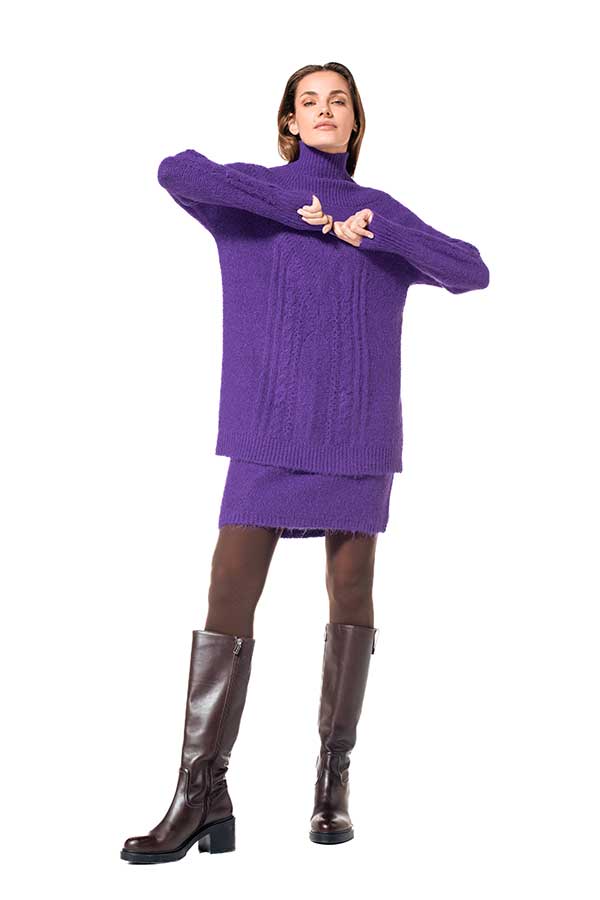 PURPLE STRAIGHT TUNIC PULLOVER