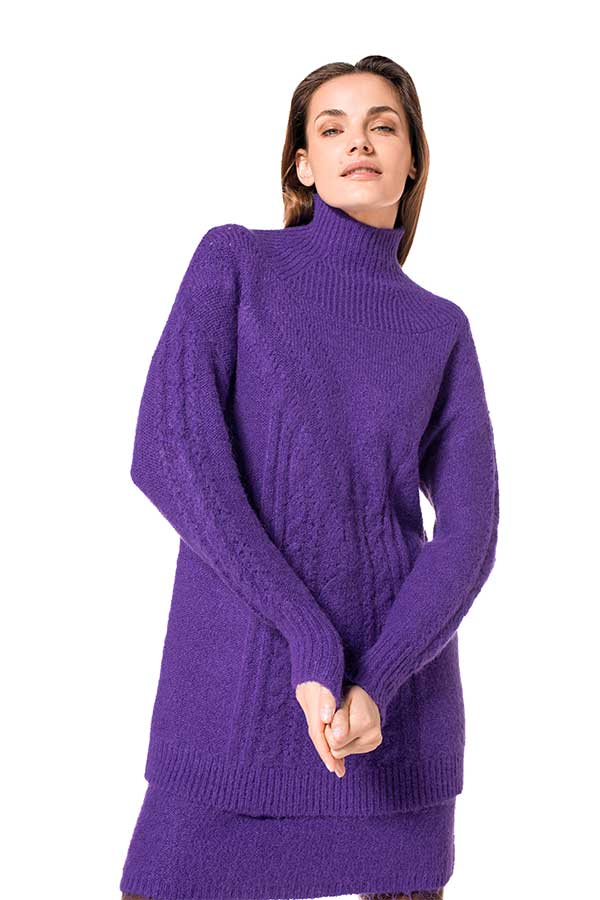 PURPLE STRAIGHT TUNIC PULLOVER