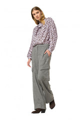 COMFORTABLE TWEED CARGO TROUSERS