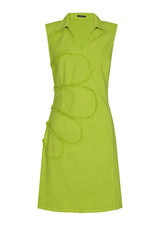 FRAYED FLORAL DETAIL DRESS
