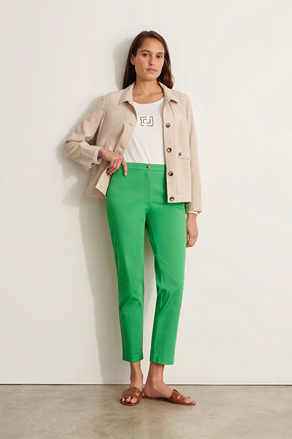 PICOLINO11 GREEN STRAIGHT TROUSERS