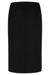 BLACK BASIC ZIPPED SKIRT