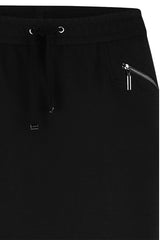 BLACK BASIC ZIPPED SKIRT