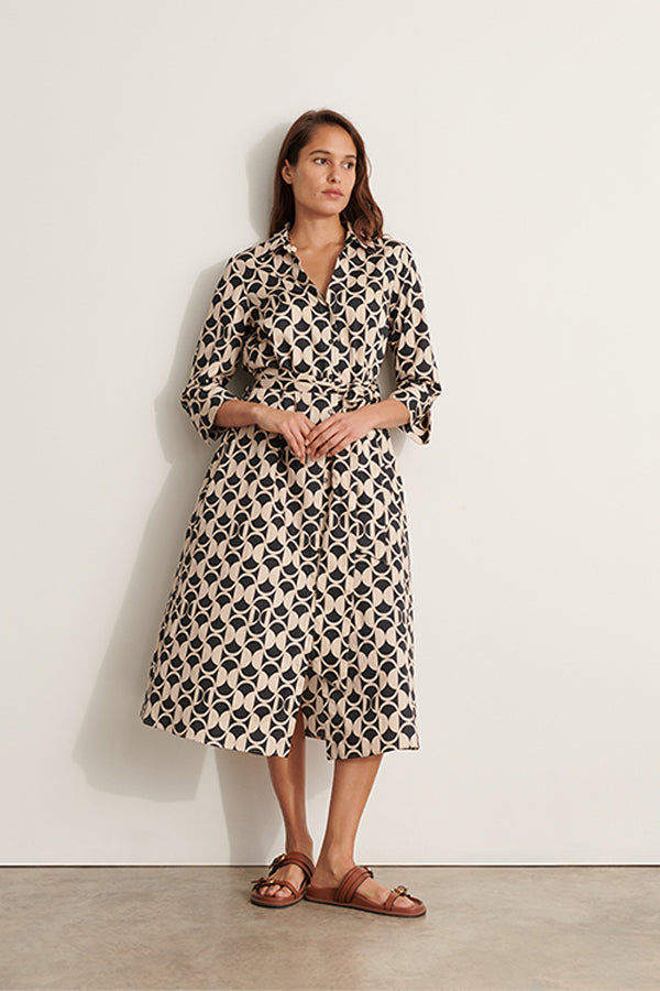 ROSAS BLACK PRINTED DRESS
