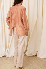 PINK BACK SLIT BLOUSE