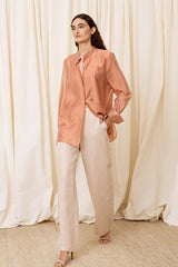 PINK BACK SLIT BLOUSE