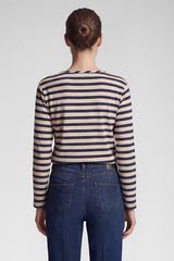 DOG MOTIF STRIPED SHIRT