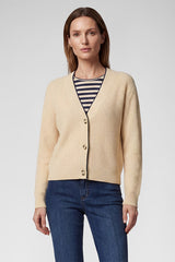 CONTRASTING TRIM CARDIGAN