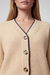 CONTRASTING TRIM CARDIGAN