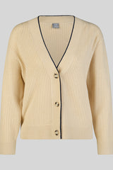CONTRASTING TRIM CARDIGAN