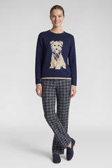 DOG MOTIF KNITTED SWEATER
