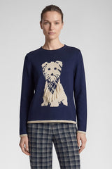 DOG MOTIF KNITTED SWEATER