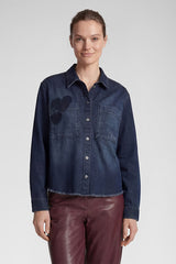HEART EMBROIDERY DENIM JACKET